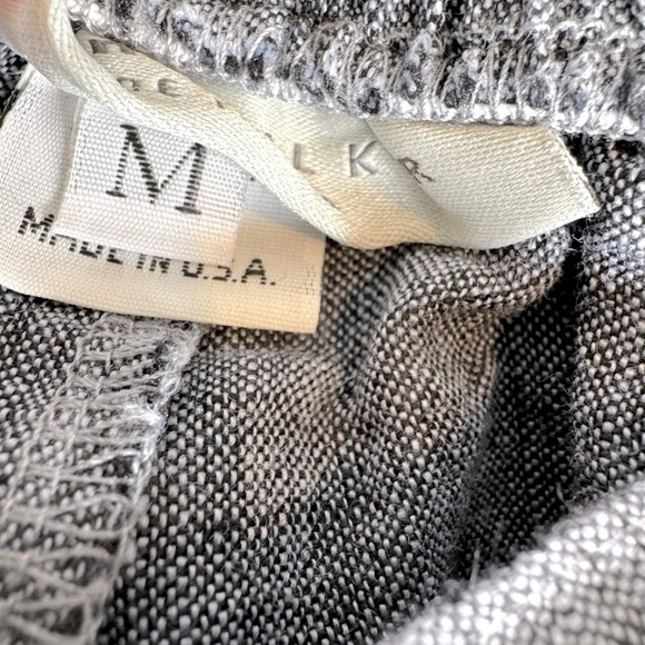 Bryn Walker Linen Straight Leg Pull On Comfort Wide Leg Cropped Pants Blue Sz M - Picture 7 of 9